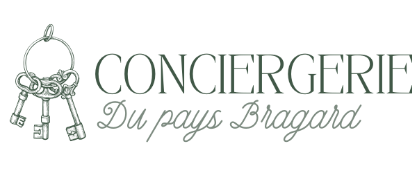 Logo avec trois clés sur un anneau, texte "Conciergerie Du pays Bragard".